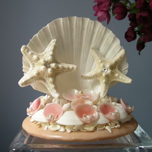 Fresh Seashell Wedding Cake Toppers With Seashell Wedding Cake